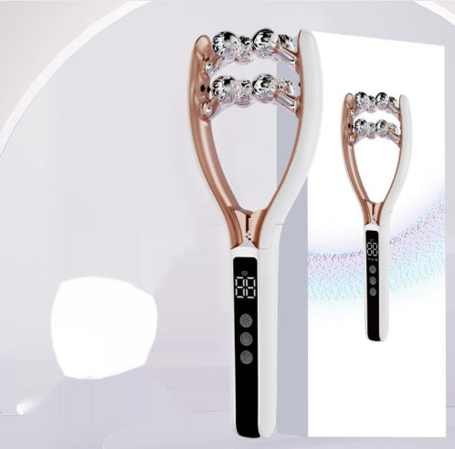 Home V-Roller EMS Microcurrent Electric Smart Red And Blue Dual-Wave Roller Massager Face Slimming Instrument Ems Micro Current Lifting Tightening