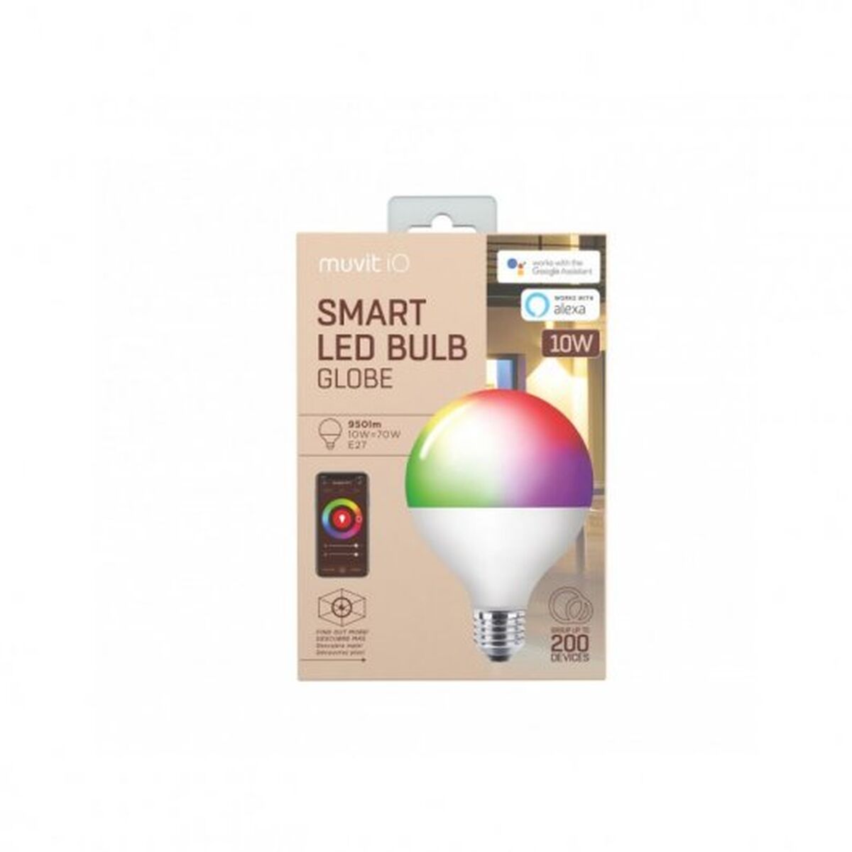 Smart Light bulb Muvit iO 10 W E27 2700 K 6500 K 950 Lm Wi-Fi LED