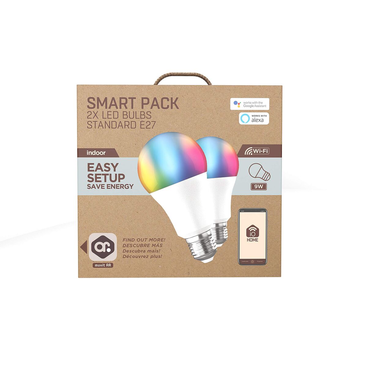 Smart Light bulb Muvit iO 9 W E27 800 lm Wi-Fi LED 2700 K 6500 K