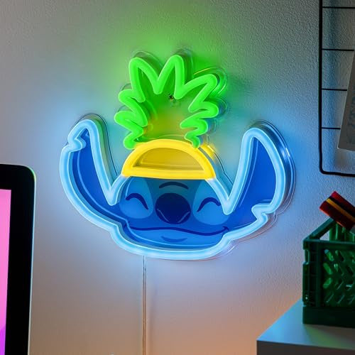 Lilo and Stitch in Pineapple Hat Neon wall mounted Led mood light